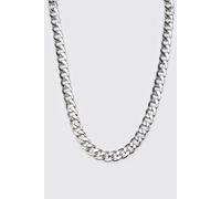 Mens Grey Chunky Cuban Chain Necklace, Grey ONE SIZE
