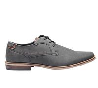 Mens Grey Derby Shoes Faux Print Leather Retro Lace up Smart Casual Office Work[EL0816-BLACK-7UK]