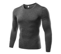 Men's Grey Long-Sleeved Compression Top - [Medium] Tight Fit Body Shaper and Base Layer Gym Clothes for Men. Moisture-Wicking, Anti-Odour Fabric for Ultimate Performance and Comfort.