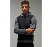 Mens Grey Man Active Lightweight Quilted Zip Through Regular Fit Hoodie, Grey M