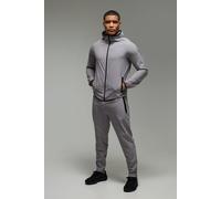 Mens Grey Man Active Pro Stretch Woven Zip Through Hooded Tracksuit, Grey XXL