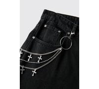 Mens Grey Multi Cross Jean Chain, Grey ONE SIZE