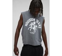 Mens Grey Oversized Boxy Western Washed Graphic vest, Grey M