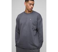 Mens Grey Oversized Carpenter Raw Edge Sweatshirt, Grey S
