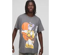 Mens Grey Oversized Cowboy Bebop Anime License Printed T-Shirt, Grey XS