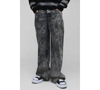 Mens Grey Parachute Rigid Acid Wash Denim Jeans, Grey 34R