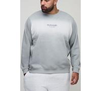 Mens Grey Plus Limited Edition Print Spray Wash Regular Fit jumper, Grey 3XL