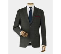 Men's Grey Prince of Wales Check Wool Blend Suit Jacket - Size: 48" x Short - Savile Row Company