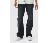 Mens Grey Relaxed Rigid Flare Jean In Charcoal, Grey 32R