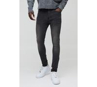 Mens Grey Super Skinny Stretch Washed Jeans, Grey 34R