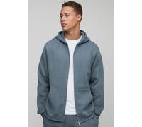 Mens Grey Tall Basic Regular Zip Through Hoodie, Grey S