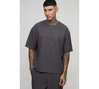 Mens Grey Tall Pleated Oversized Boxy T-Shirt, Grey M