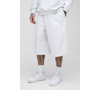Mens Grey Tall Regular Fit Lightweight Loopback Basic Jersey Longline Shorts, Grey M