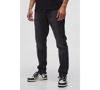Mens Grey Tapered Rigid Jean in Charcoal, Grey 32R