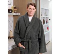 Men's Grey Teddy Fleece Dressing Gown - Size: Medium - Savile Row Company