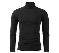 Mens Grey White Turtleneck Jumper Long Sleeve Shirt Roll Neck Tops Cotton Basic High Neck T Shirts UK Sports Lightweight Slim Fit Elegant Beige Turtle Neck Sweater Oversized Pullover XXL,3XL,XL,4XL,M