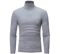 Mens Grey White Turtleneck Jumper Long Sleeve Shirt Roll Neck Tops Cotton Basic High Neck T Shirts UK Sports Lightweight Slim Fit Elegant Beige Turtle Neck Sweater Oversized Pullover XXL,3XL,XL,4XL,M