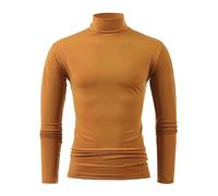 Mens Grey White Turtleneck Jumper Long Sleeve Shirt Roll Neck Tops Cotton Basic High Neck T Shirts UK Sports Lightweight Slim Fit Elegant Beige Turtle Neck Sweater Oversized Pullover XXL,3XL,XL,4XL,M