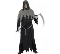 Mens Grim Reaper Robe Halloween Fancy Dress Costume