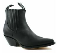 Mens Grinders Black Mustang Slip On Cowboy Western Chelsea Ankle Boot