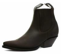 Mens Grinders Brown Mustang Slip On Cowboy Western Chelsea Ankle Boot