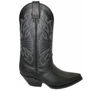 Mens Grinders Buffalo Black Leather Slip On Western Cowboy Boots