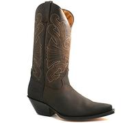 MENS GRINDERS BUFFALO BROWN LEATHER COWBOY WESTERN TALL POINTED BOOTS-UK 8 (EU 42)