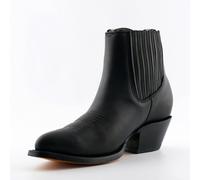 Men's GRINDERS MAVERICK Black Cowboy Western Slip-On Leather Ankle Boots Shoes