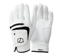 Wilson Grip Plus Men's Golf Glove, Provides Unmatched Grip, With a Breathable Mesh Design and Reflective Details, Colour: White/Black, Size: S (Right Hand)