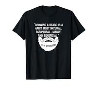 Mens Growing A Beard Is Natural & Manly C. H. Spurgeon Quote T-Shirt