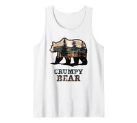 Mens Grumpy Bear Vintage Retro Funny Tank Top