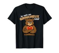 Mens Grumpy Big Heart Gift Funny Dad Railer Bear T-Shirt