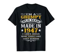 Mens Grumpy Old Man Made In 1947 Funny 76th Birthday T-Shirt
