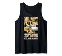 Mens Grumpy Old Veteran Vet Disgruntled Veteran Tank Top