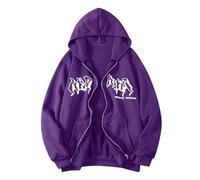 Mens Grunge Gothic Zip Up Hoodies Large Raglan Sweatshirt Long Sleeve Comfortable Active Hoodies Vintage Unisex-Adult 2025 Casual Sweatshirt Clothes with Pocket Comfy Casual