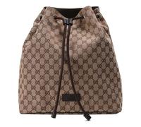 Men's Gucci Logo Drawstring Canvas Bucket Bag Backpack One Size Brown 449175-KY9MN-9790 F