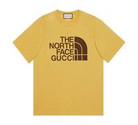 Men's Gucci x THE NORTH FACE Crossover SS21 Casual Alphabet Logo Short Sleeve Light Yellow T-Shirt 616036-XJDCL-7201 XL