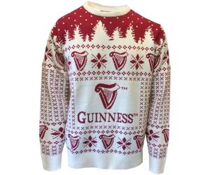 Men's Guinness Christmas Jumper - Cream & Red (UK, Alpha, XS, Regular, Regular, Cream & Red)