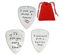 Mens Guitar Pick, 3pcs I couldn't pick Dad Mens Gift for Father's Day Husband Boyfriend Musician Christmas Birthday Gift Stainless Steel