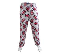 Mens Gym Baggies Baggy Trousers Training Sports Tracksuit Bottoms Jogging Casual Trouser Pants Striped Style (Large/X-Large, England Union Jack)