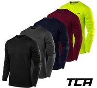 TCA Element Mens Athletic Sports Shirt - Lightweight Breathable Long Sleeve Gym & Running Top - Twilight Blue, XL