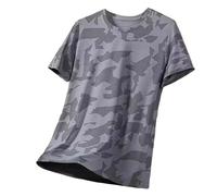 Mens Gym Shirts Quick Dry Performance Plain Workout Tops Short Sleeve Sports Running T Shirt Aesthetic Streetwear Inspirational Tees Jumper （Grey, XXL