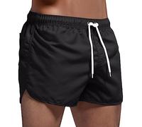 Mens Gym Shorts 3 Inch Running Shorts Gym Training Bodybuilding Shorts Breathable Sports Shorts Workout Training Fitness Running Shorts Men with Pocket Training Shorts Lightweight Quick Drying Black