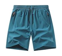 Mens Gym Shorts Lightweight Walking Cycling Windproof Hiking Quick Dry Outdoor Climbing Running Men Sports Golf UK Men's Long Distance Stripe with Zip Pockets Work