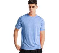 Mens Gym T Shirt Quick Dry(Marled Sky Blue,S)