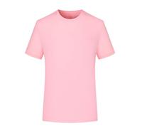 Mens Gym T Shirt, Tshirts Men UK Quick Drying Sports Workout Short Sleeve Plain T-Shirt Solid Color Tee Shirts Breathable Round Neck Summer Tops for Running Fitness Cycling and Training Pink