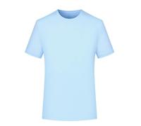 Mens Gym T Shirt, Tshirts Men UK Quick Drying Sports Workout Short Sleeve Plain T-Shirt Solid Color Tee Shirts Breathable Round Neck Summer Tops for Running Fitness Cycling and Training Sky Blue
