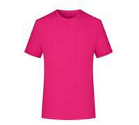 Mens Gym T Shirt, Tshirts Men UK Quick Drying Sports Workout Short Sleeve Plain T-Shirt Solid Color Tee Shirts Breathable Round Neck Summer Tops for Running Fitness Cycling and Training Hot Pink