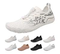 Mens Gym Trainers Water Shoes Women Quick-Dry Aqua Sock Beach Barefoot Fitness Swimming Riding Hiking Sneakers Outdoor Diving Lake Pool Surfing Kayaking Fitness Shoe White 6.5