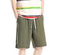 Men's Gym Workout Shorts Elastic Waist Jogging Running Pants for Men with Zipper Pockets Comfy Shorts Beach Themed Slacks Casual Print Drawstring Flared Trousers for Men(AG,5XL)